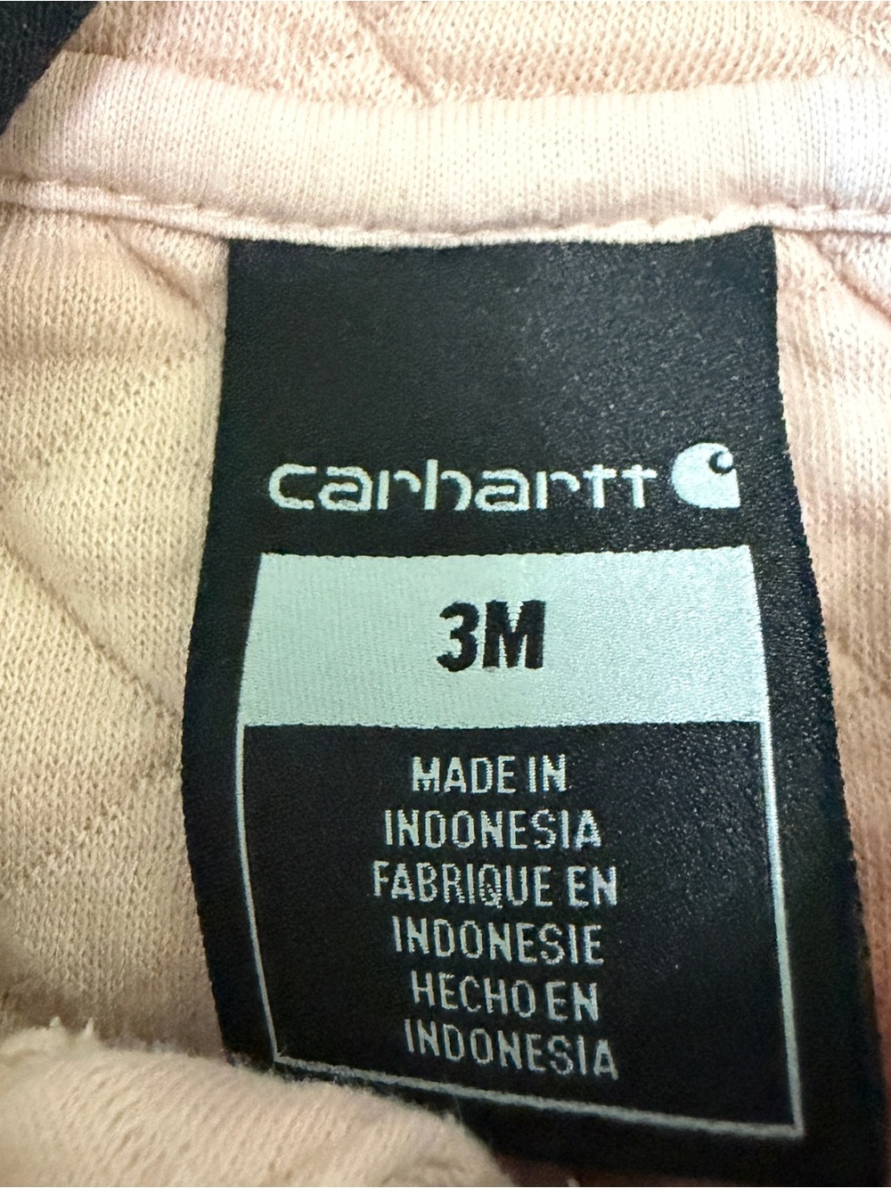 Carhartt 3M Quilted Hooded Pink with Black Zipper Coveralls Sz 3M - Picture 3 of 6